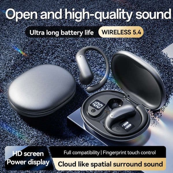 New Bluetooth Headphones, Wireless Sports Earphones, Open-Ear Design, Comfortable for Long-Wear, Ear-Hook,