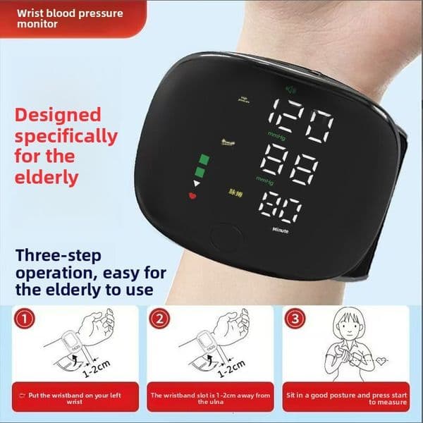 Wrist Monitor Medical Home Use High Precision Measurement Device Voice Broadcast Chinese Version Blood Pressure Meter
