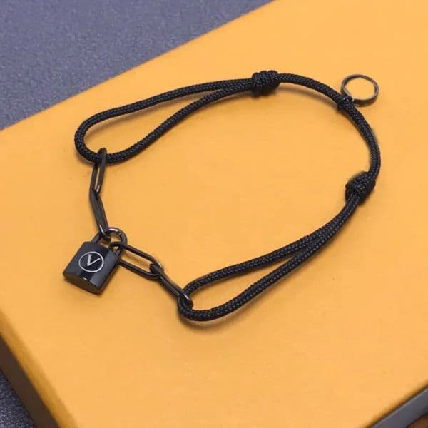 Mens Lock Bracelets Women Luxury Designer Bracelet Hand Rope Locks Black Chain Link Letter Pendent Bracelets for Women Party Wedding Rope Chain Jewelry