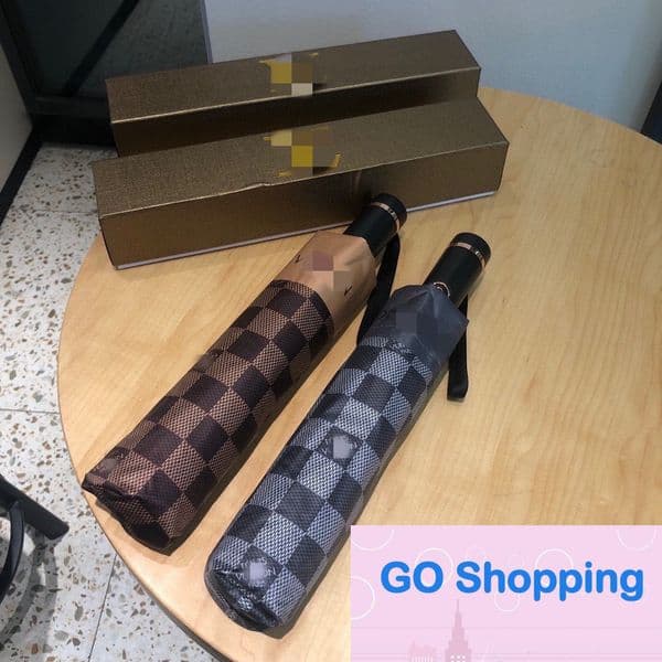 Designer Automatic Umbrella Rain Women Men Folding UV Sun Transparent Sunshade Umbrellas Luxury WL123