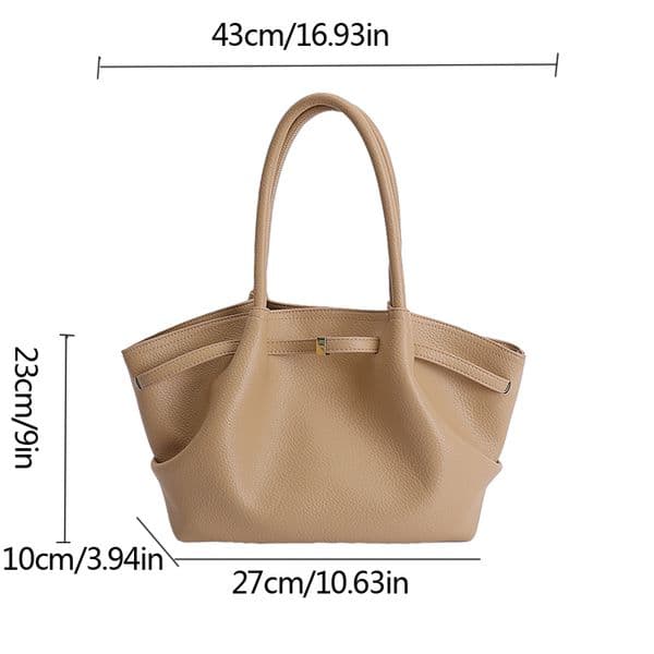Vintage Inspired Ladies' Tote Bags Featuring Ruched Design Vintage Style Ladies' Single Strap Handbag for Businesswomen Durable Pu Leather Tote