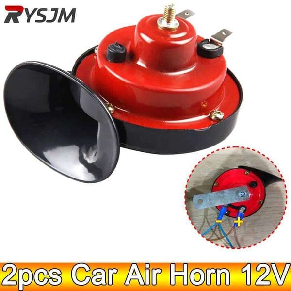 AD 2pcs Car Air 12V Trumpet Motorcycle Universal Loud Trucks Vehicle Horn Electric Snail Waterproof Alarm Kit