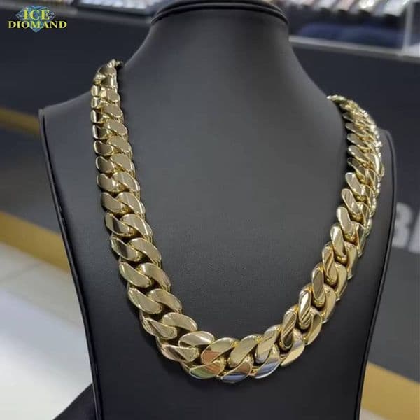 Ice Diamond Moissanite Cuban Chain Bracelet Necklaces 925 Sterling Silver 14K 18K Gold Plated 25mm Heavy Solid Miami Cuban