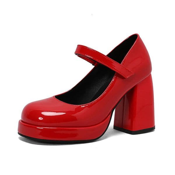 Ddmysports Square Toed Platform Chunky Heel Large Size Women S Shoes For Spring And Autumn Outdoor