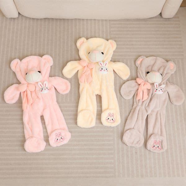 Wholesale 100cm Large Bow Tie Teddy Bear Animal Unstuffed Plush Toy Shell Does Not Include Polypropylene Filling 3 Styles With a Zipper