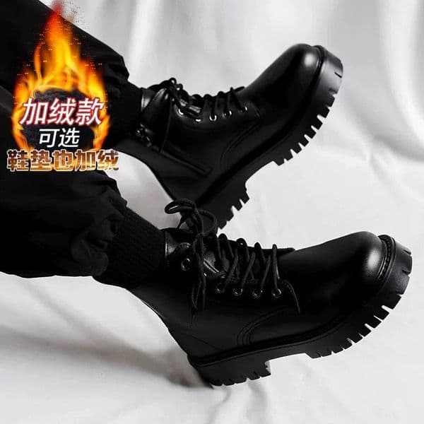 Ddmysports Martin Winter Thickened Warm Cotton Men S Work Shoes Side Zipper Mid Calf Casual Snow Boots Outdoor Shoes