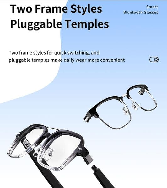 New Ai Smart Glasses One-touch Wake-Up Photochromic lens Smart Voice Assistant 100+ Languages Real-Time Translation Intelligent Noise Cancellation Two Frame IP66