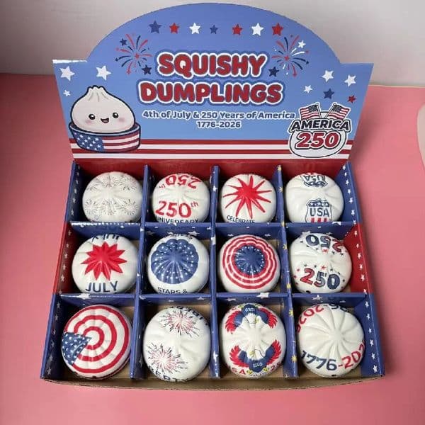 250th Anniversary Dumpling NeeDoh PU Soft Slow Rebound Sensory Squeeze Toy Relief Anxiety Fidget Stress Balls Bun with Steamer Squeeze Dough Ball Gifts by sea