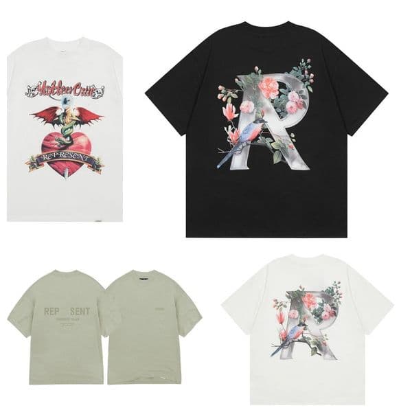 Designer new mens representerse t-shirt fashion tops casual shirt luxurys Men's Clothing street tees t shirts for men tshirts brands