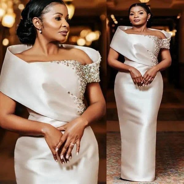 Off Shoulder Crystal Plus Size Mother of The Bride Dress Beaded Sequined Dress for Arabic Black Women Wedding Guest Outfit 2026 New