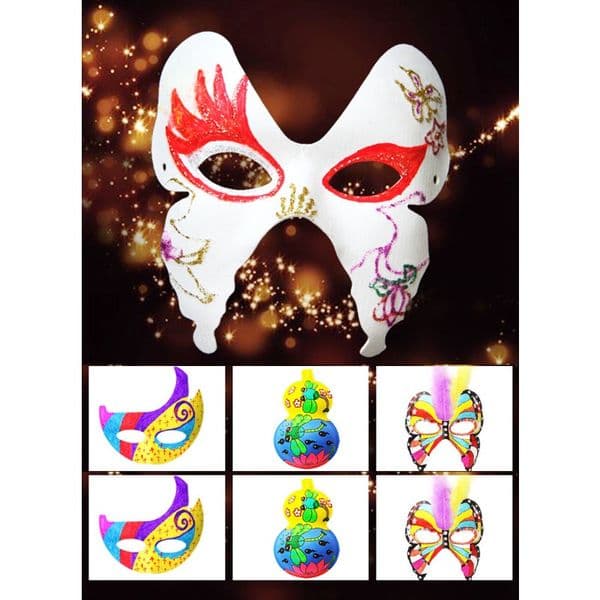DIY Kids Children Hand Painted Pulp Masks Facebook Draw Your Own Mask For Party Cosplay
