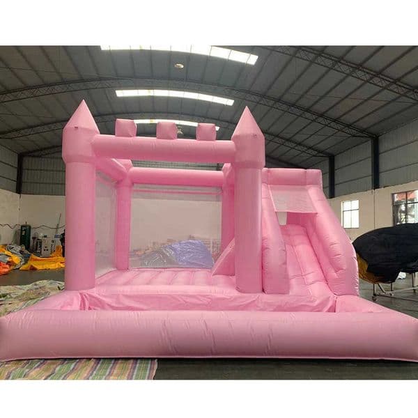 wholesale Inflatable pink Bounce House Bouncer castles Wedding Bouncy Castle jumper With Slide ball pit For Kids