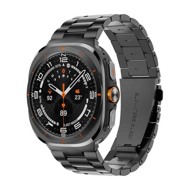 Suitable for Samsung Galaxy Watch 7 Ultra three-bead integrated stainless steel strap 47mm metal wristband