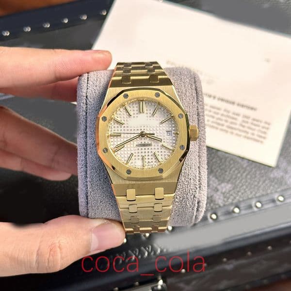TOP quality men watches 37mm 3120 Movement Sapphire 904L Stainless Dive Automatic mechanical Yellow Gold White Dial mens watch