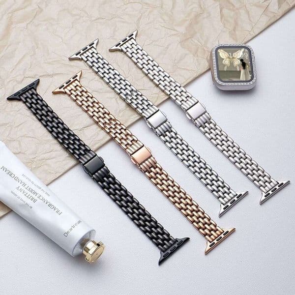 New model suitable Watch S11 stainless steel strap, metal five-bead for men and women, Apple S10 watch strap