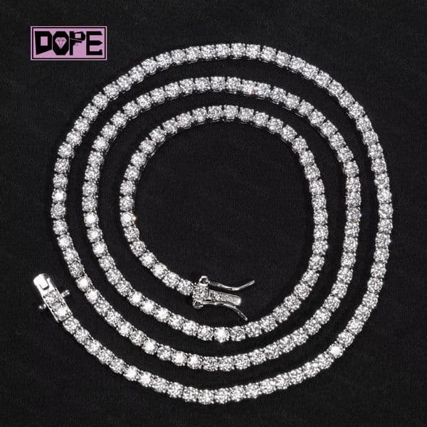 Fully 3mm Iced Out Tennis Chain Necklace Luxury Fine Jewelry Gra Certification Moissanite Tennis Chain