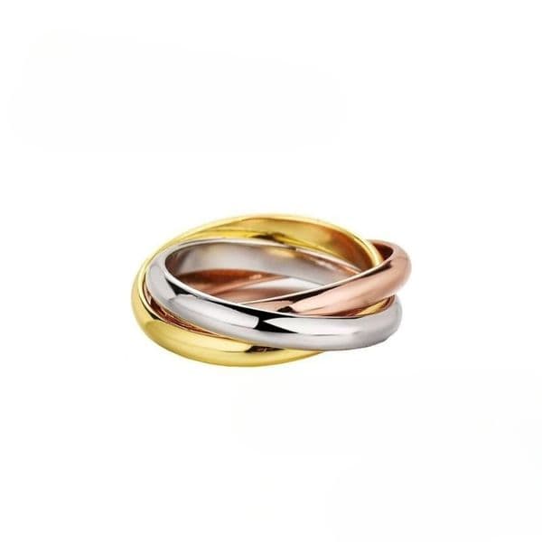 Trinity Style Triple Band Ring Luxury Designer Ring for Men Women Classic Fashion Couple Rings Bracelet Earring Ring Set Premium Jewelry Gift