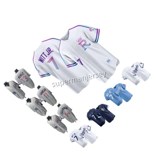 Bobby Witt Jr. 7 Bo Jackson 16 Cole Ragans 6 Maikel Garcia Salvador Perez Sluggerrr Vinnie Pasquantino 9 baseball jersey Kansass Jac Caglianone 2026 City S-4XL