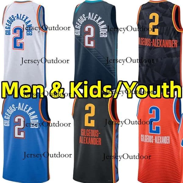 SGA Shai Gilgeous Alexander Basketball Jerseys Chet Holmgren Jalen Williams Men Youth Kids City Jersey Blue white vest adult children