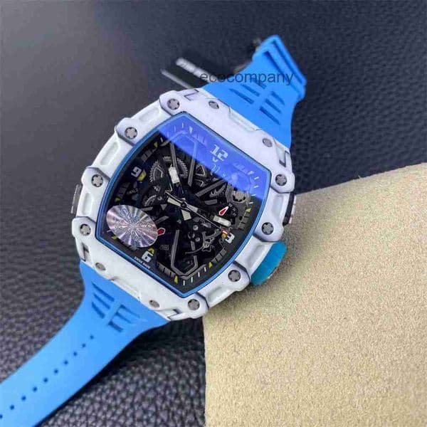 Top quality r m watch 35-03 67-02 61-01 mens watch super clone watches tourbillon mechanical movement carbon TPT sapphire crystal glass 43mm with box QS7D
