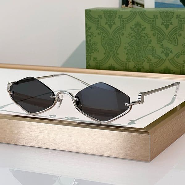 Designer Sunglasses For Women Men Fashion Metal Half Frame Rhombus Eyewear 1604 Luxury Sunglasses Outdoor Goggles UV400 Glasses With Box