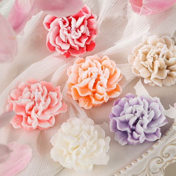 10pcs Mother's Carnation Shape Handmade Soy Scented Valentine's Day Girl's Gift Flower Candle