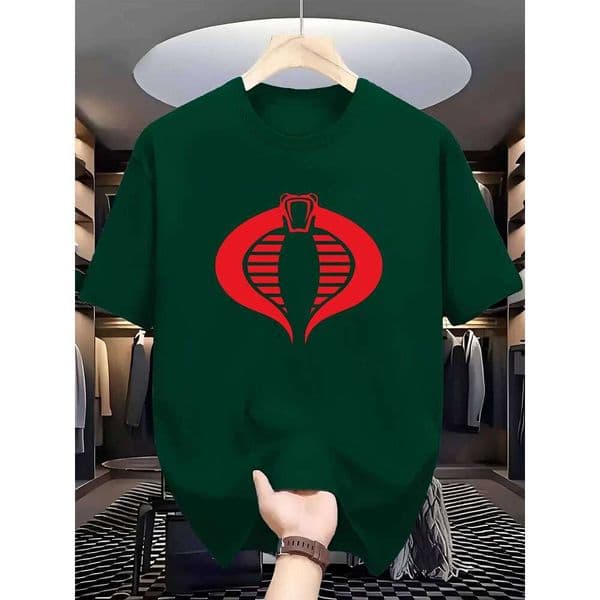 100% cotton men's loose T-shirt fashionable letter pattern printed short sleeved round neck casual top