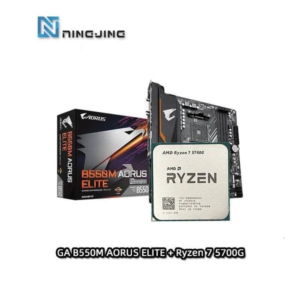 AMD R7 5700G Ryzen 7 5700G CPU GIGABYTE GA B550M AORUS ELITE mATX AMD B550 Motherboard New Suit Combo Bundle DDR4 Socket AM4