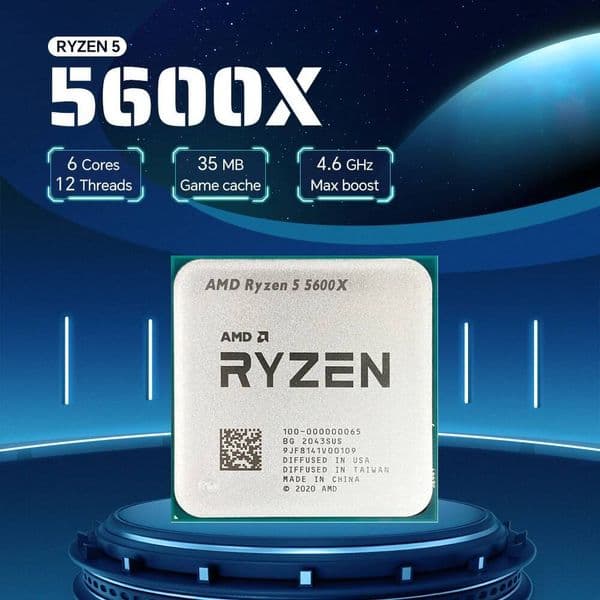 AMD Ryzen 5 5600X NEW 65W 7NM L332M 37GHz 6-Core 12-Thread Gaming Processor DDR4 Socket AM4 R5 5600X but without fan