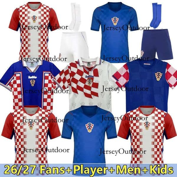 2026 Croatia World Cup Soccer Jerseys 26/27 Home MODRIC KRAMARIC PERISIC MATANOVIC Retro 1998 Football Shirt MAJER MORO BUDIMIR VLASIC PASALIC Men kids kits