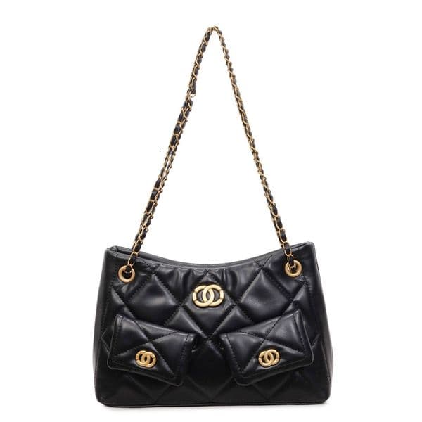2026 Spring/Summer New Diamond Pattern Single Shoulder for Women, Unique Ins-Trend Chain Tote Bag, Textured Commuting Crossbody Bag