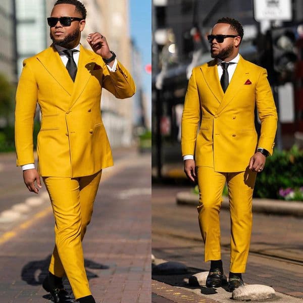 Casual Man Tuxedos Vintage Peaked Lapel Double Breasted Men Suit Slim Fit 2 Piece Jacket Pants Wedding Groom Customized