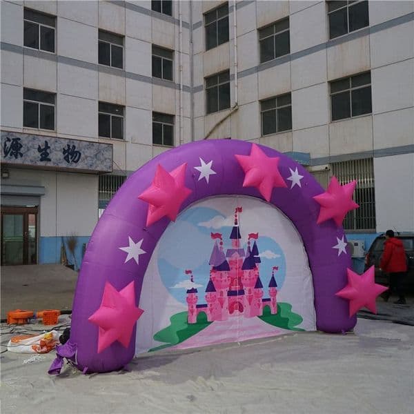 5 m 16.4ft wide Fancy Inflatable Arch With Star and Strip and Blower For Children Stage Event performance Decoration 485465
