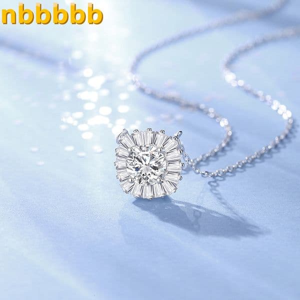 65mm Moissanite Necklace for Women 925 Pure Silver European and American Style Jewelry Factory Direct Sale