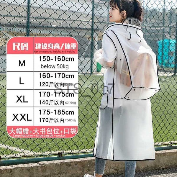 Raincoats Fashion Women Transparent Eva Plastic Man Raincoat Travel Waterproof Rainwear Adult Can Hold Backpack Rain Coat x0724