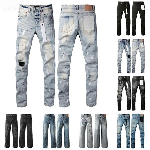 Jeans purples jeans Men Jean Pants Designer Straight Casual motorcycle Sweatpants Mens Design Streetwear Classic Slim Jeans 2025