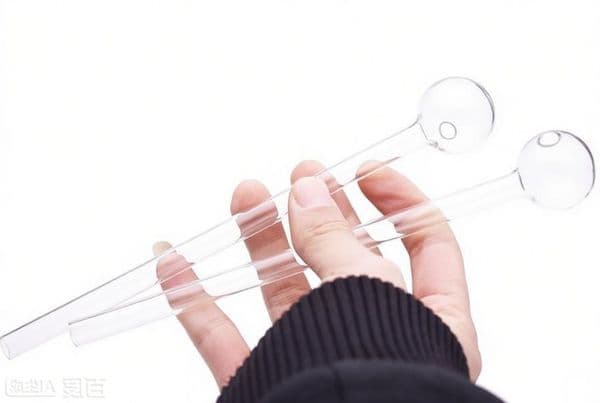 Straight 20cm Long Clear Thick heady Glass Oil Burner Pipes 30mm Big Ball cheap Straw Tube Hand Smoking Pipes Popular Sale