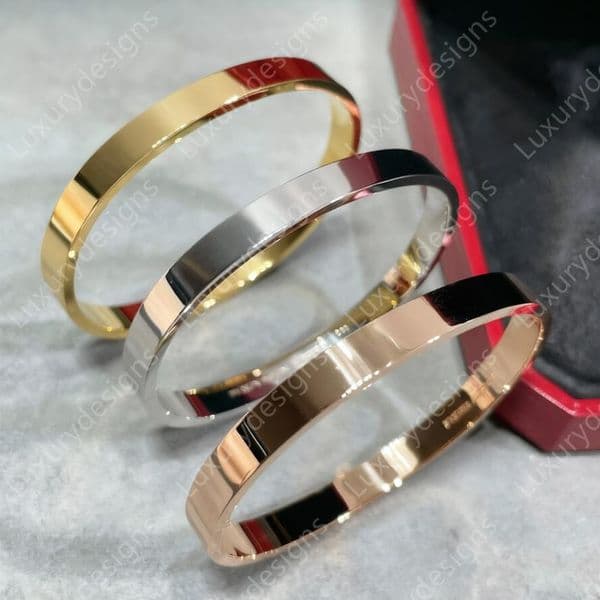 Designer Bracelet Women Luxury Screw Bangle S925 Sterling Silver Plated 18K Gold Top Quality Fashion Thick Thin Bracelets with Screwdriver 3 Colors Red Box Packing
