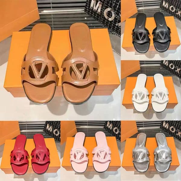 Designer Slides Women Slides Slippers Rubber Ladies Summer Mules Outdoor Classic Flat sandals Fashion Sandals Metal Buckle Versatile Shoe Sandal