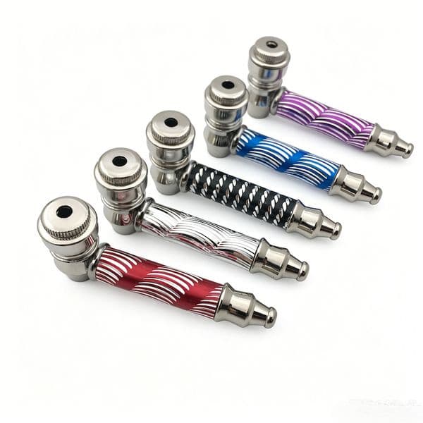 Colorful Metal Mini Smoking Pipes With Mesh Screen Travel Pocket Dry Herb Tobacco Hand Pipe Removable Cleaning Smoke cap Accessory