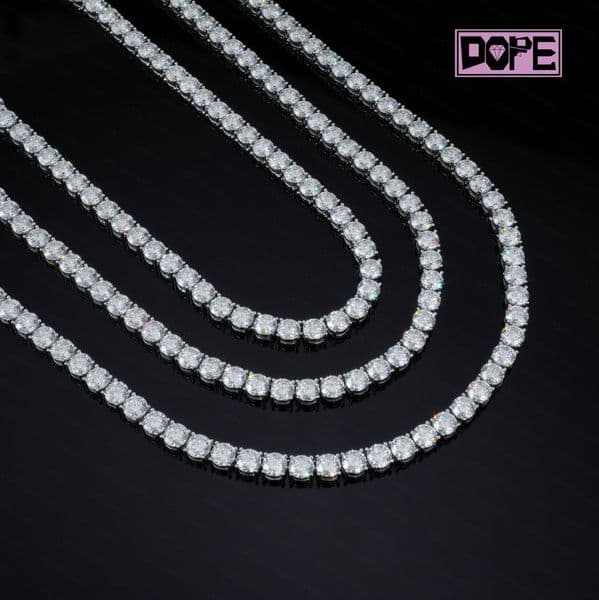 2mm 4mm 6mm Wholesale Hiphop Custom Jewelry 925 Sterling Silver D VVS Moissanite Iced Out Tennis Necklace Bracelet