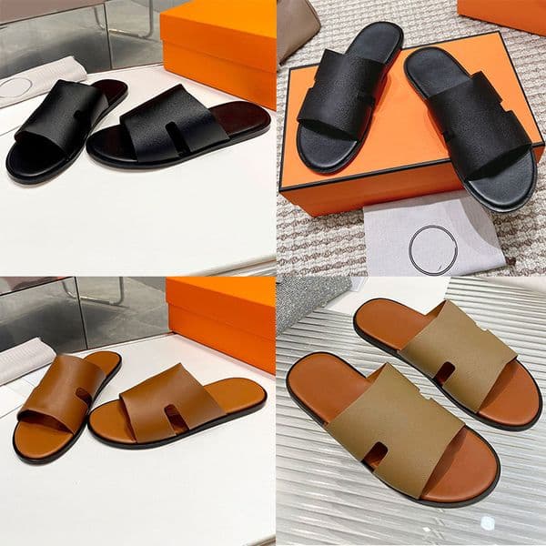 designer Summer Walk Sandals Smooth calf leather iconic mens sandals Wear resistant anti slip rubber sole designer sandals mules