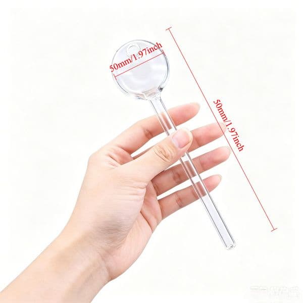 Wholesale Super Thick heady Clear Big 50mm Glass Oil Burner Hand Pipe 8inch Long Smoke Hand tune nails Pipe USA Popular for smoking