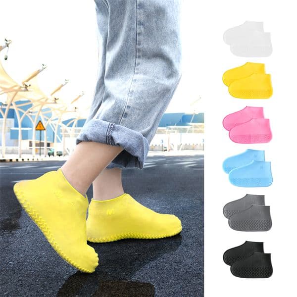 Waterproof Shoe Cover Silicone Shoes Protectors Rain Boots Overshoe Foldable Galoshes for Outdoor Rainy Days XBJK2001