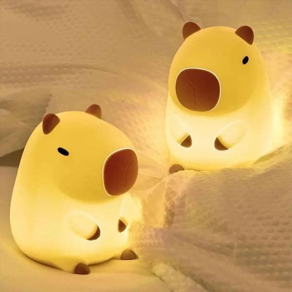 Pet Capybara Light Cute Cartoon Silicone Creative Bedside Sleep Night Lamp For Children's Room Decor Birthday gift ddmynov