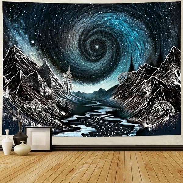 INS Style Nordic Psychedelic Mandala Fabric Mat Curtain Wall Hanging Tapestry Meditation Yoga Mandala Blanket for Home Decor