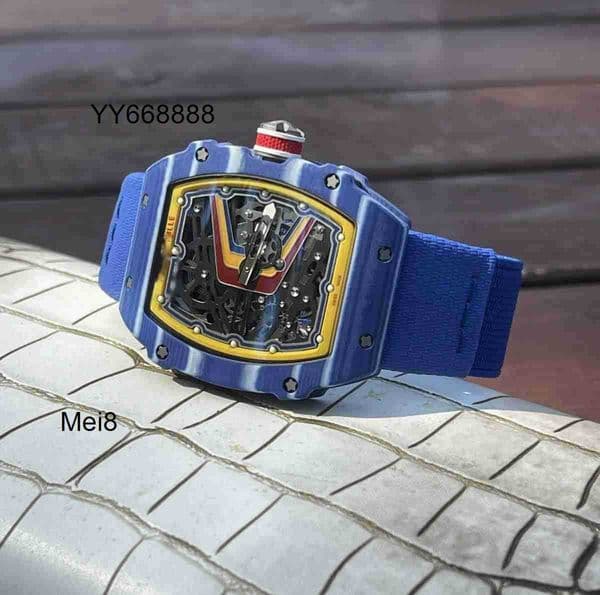 Luxury watch Limited Edition R M 6702 Fernando Alonso Automatic Mechanical Watch UltraThin 7.8mm Thickness Tourbillon Hollow NTPT Skeleton Men CarbonFiber Mei3HRC