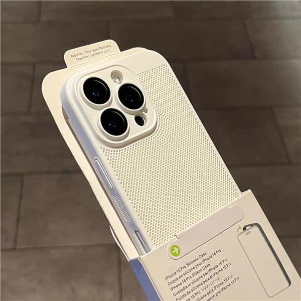 Heat Dissipation Breathable Hollow Mesh Compatible With Apple 16 Pro Max Phone 15 Lens Film Full Coverage Hard Shell Protective Case