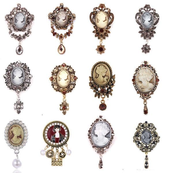 Designer Unisex Jewelry Accessory American Fashion Rhinestone Beauty Head Brooch Palace Socialite Vintage Corsage Women Clothing Accessories Pin Floral Brooch