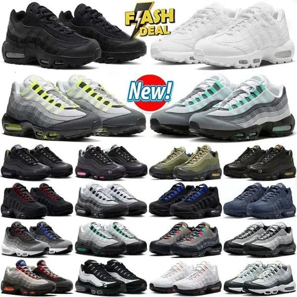 2026 Free Shipping Mens 95 95s Neon designer Running Shoes Classic Triple Black White Yellow Cool Grey Olive Midnight Navy Men Trainers Sports Sneakers size 36-45
